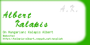 albert kalapis business card